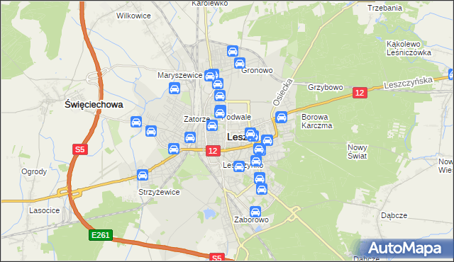 mapa Leszno, Leszno na mapie Targeo
