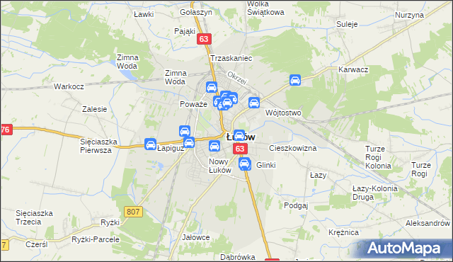 mapa Łuków, Łuków na mapie Targeo
