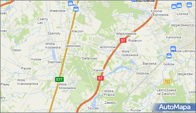 mapa Mieszkowo gmina Piaseczno, Mieszkowo gmina Piaseczno na mapie Targeo