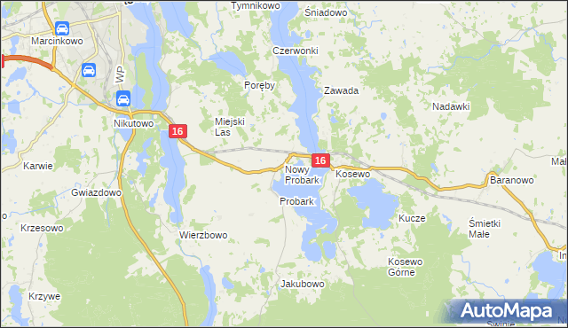 mapa Nowy Probark, Nowy Probark na mapie Targeo