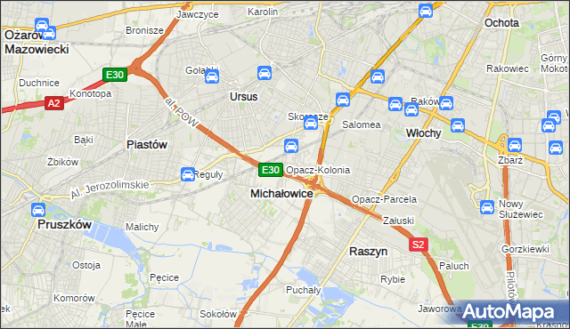 mapa Opacz-Kolonia, Opacz-Kolonia na mapie Targeo
