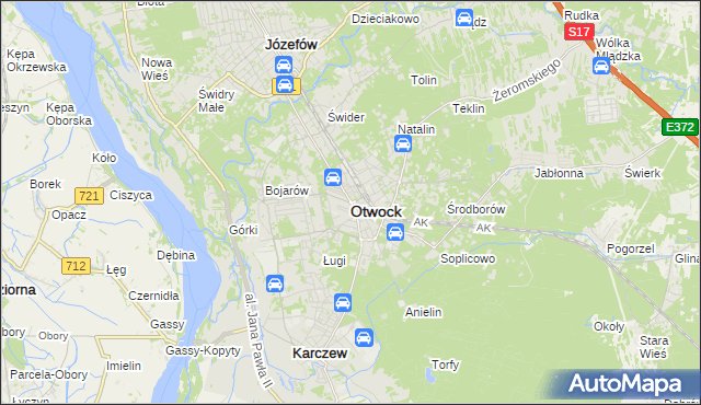 mapa Otwock, Otwock na mapie Targeo