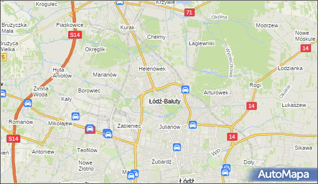 mapa Radogoszcz gmina Łódź, Radogoszcz gmina Łódź na mapie Targeo