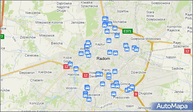 mapa Radomia, Radom na mapie Targeo