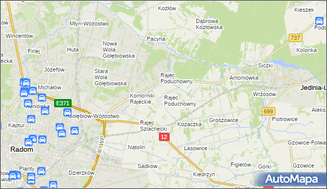 mapa Rajec Poduchowny, Rajec Poduchowny na mapie Targeo