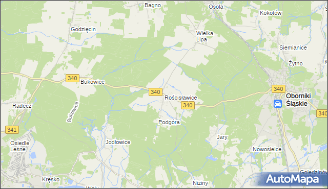 mapa Rościsławice, Rościsławice na mapie Targeo