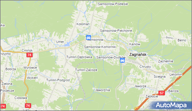 mapa Samsonów-Dudków, Samsonów-Dudków na mapie Targeo