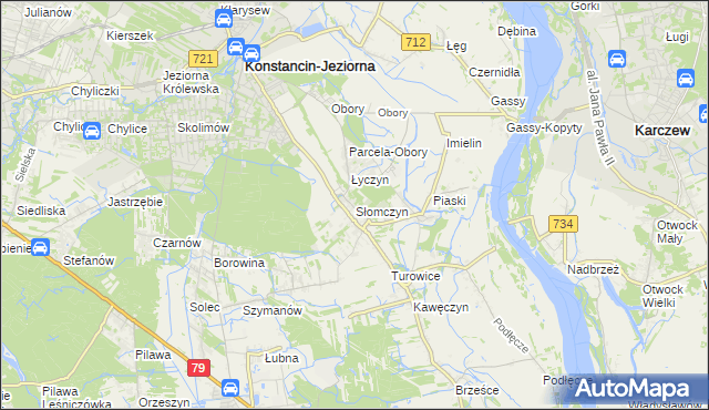 mapa Słomczyn gmina Konstancin-Jeziorna, Słomczyn gmina Konstancin-Jeziorna na mapie Targeo