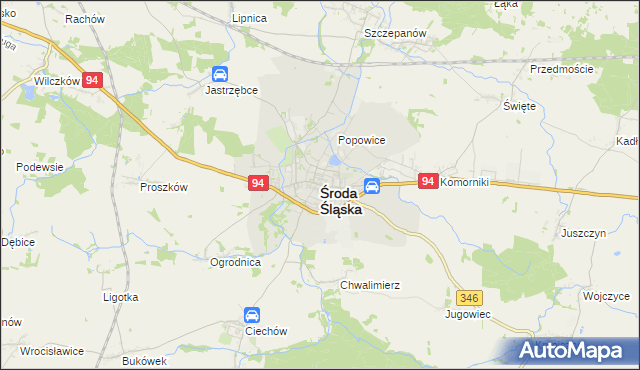 mapa Środa Śląska, Środa Śląska na mapie Targeo