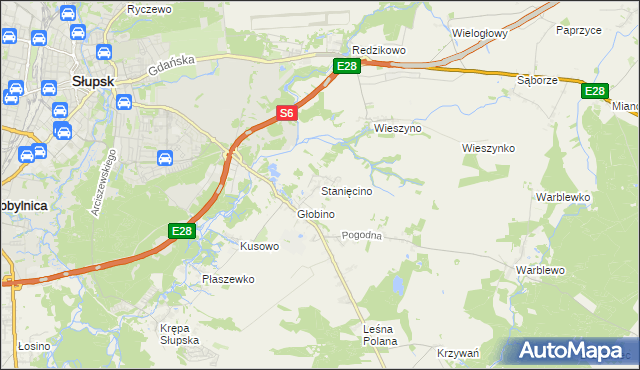 mapa Stanięcino, Stanięcino na mapie Targeo