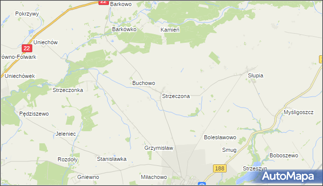 mapa Strzeczona, Strzeczona na mapie Targeo