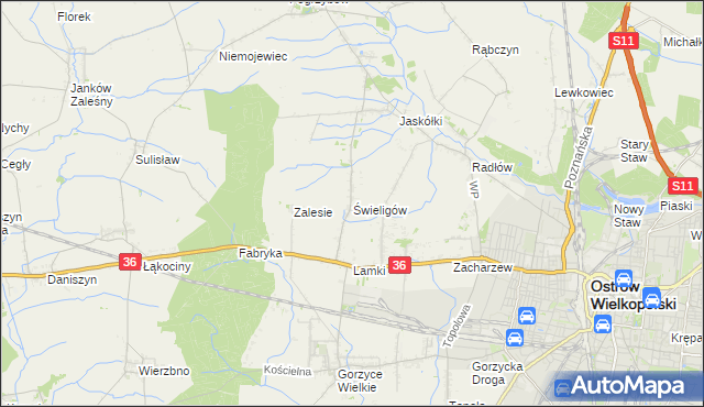 mapa Świeligów, Świeligów na mapie Targeo