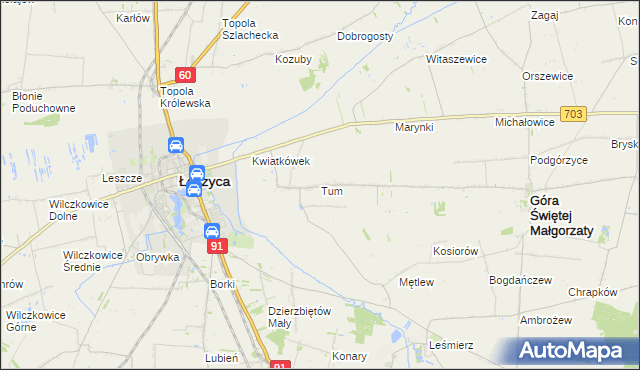 mapa Tum, Tum na mapie Targeo