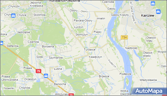 mapa Turowice gmina Konstancin-Jeziorna, Turowice gmina Konstancin-Jeziorna na mapie Targeo