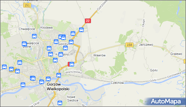 mapa Wawrów, Wawrów na mapie Targeo