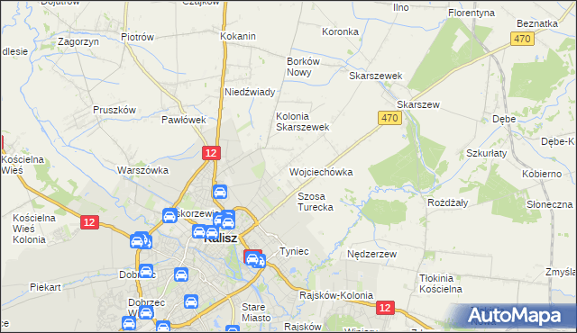 mapa Wojciechówka gmina Żelazków, Wojciechówka gmina Żelazków na mapie Targeo