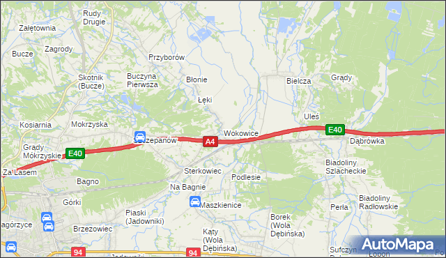 mapa Wokowice, Wokowice na mapie Targeo
