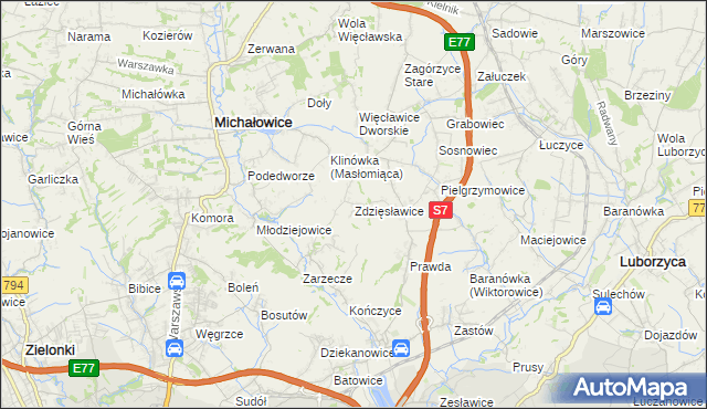 mapa Zdzięsławice, Zdzięsławice na mapie Targeo