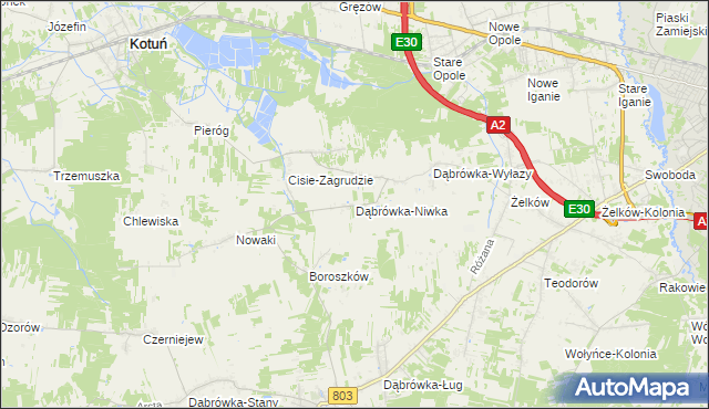 mapa Dąbrówka-Niwka, Dąbrówka-Niwka na mapie Targeo