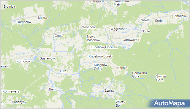 mapa Kucębów, Kucębów na mapie Targeo