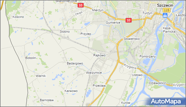 mapa Rajkowo, Rajkowo na mapie Targeo