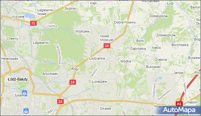 mapa Wilanów gmina Łódź, Wilanów gmina Łódź na mapie Targeo