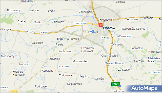 mapa Czerników Opatowski, Czerników Opatowski na mapie Targeo