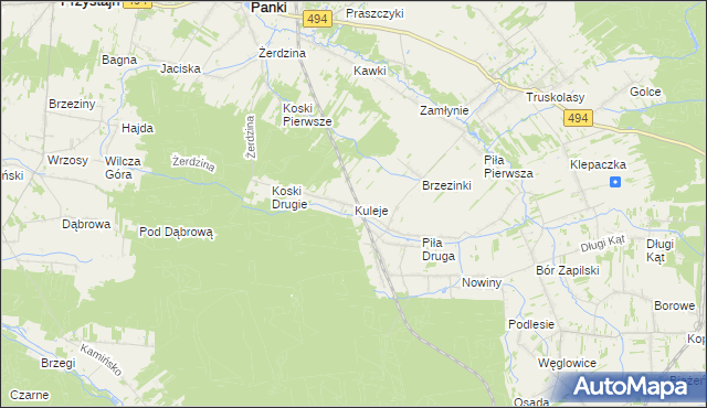 mapa Kuleje, Kuleje na mapie Targeo