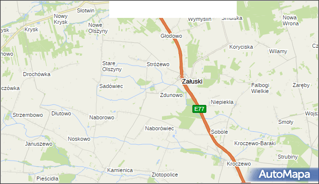 mapa Zdunowo gmina Załuski, Zdunowo gmina Załuski na mapie Targeo