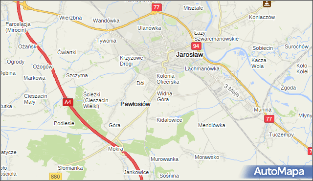 mapa Widna Góra, Widna Góra na mapie Targeo