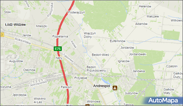 mapa Bedoń-Wieś, Bedoń-Wieś na mapie Targeo