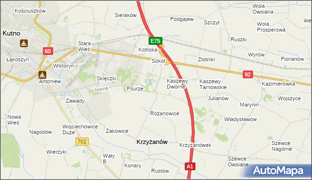 mapa Kaszewy-Spójnia, Kaszewy-Spójnia na mapie Targeo