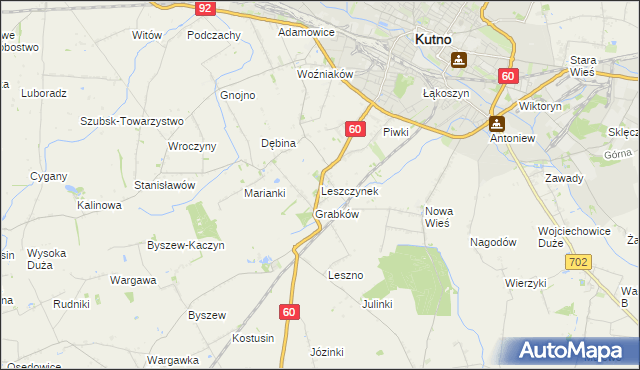 mapa Leszczynek, Leszczynek na mapie Targeo
