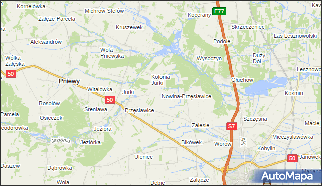 mapa Nowina-Przęsławice, Nowina-Przęsławice na mapie Targeo