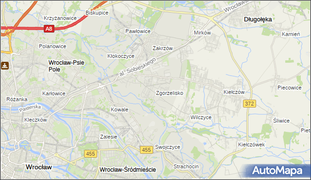 mapa Zgorzelisko, Zgorzelisko na mapie Targeo