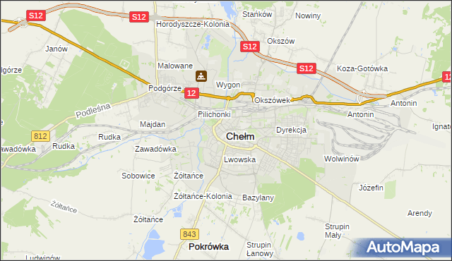 mapa Chełma, Chełm na mapie Targeo