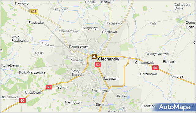 mapa Ciechanów, Ciechanów na mapie Targeo