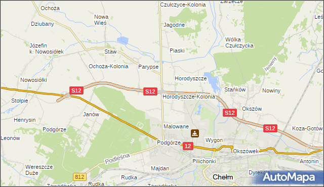 mapa Horodyszcze-Kolonia, Horodyszcze-Kolonia na mapie Targeo