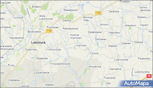 mapa Karniów, Karniów na mapie Targeo