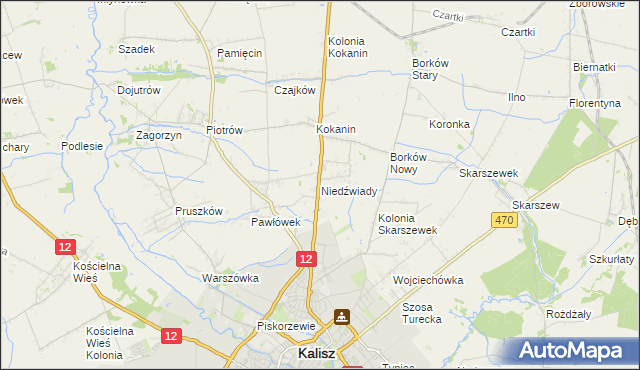 mapa Niedźwiady gmina Żelazków, Niedźwiady gmina Żelazków na mapie Targeo