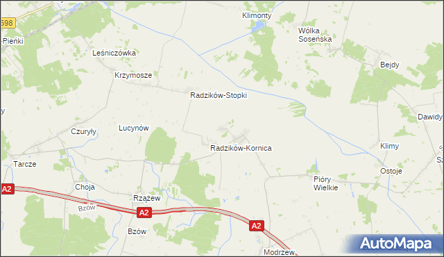 mapa Radzików-Oczki, Radzików-Oczki na mapie Targeo