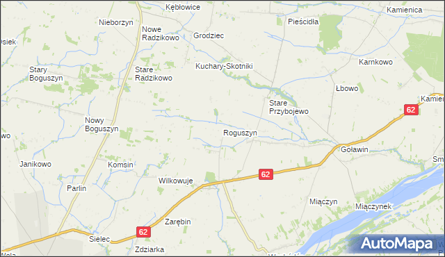 mapa Roguszyn gmina Czerwińsk nad Wisłą, Roguszyn gmina Czerwińsk nad Wisłą na mapie Targeo