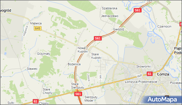 mapa Stare Kupiski, Stare Kupiski na mapie Targeo