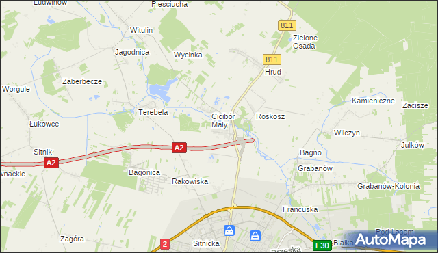 mapa Cicibór Duży, Cicibór Duży na mapie Targeo