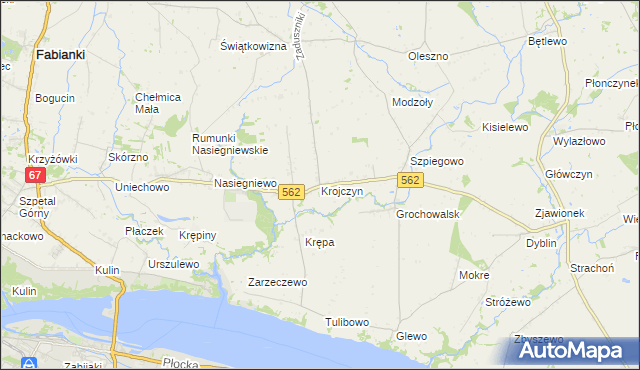 mapa Krojczyn, Krojczyn na mapie Targeo
