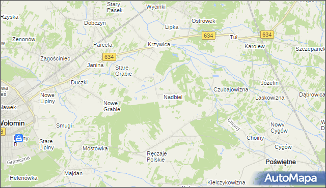 mapa Nadbiel, Nadbiel na mapie Targeo