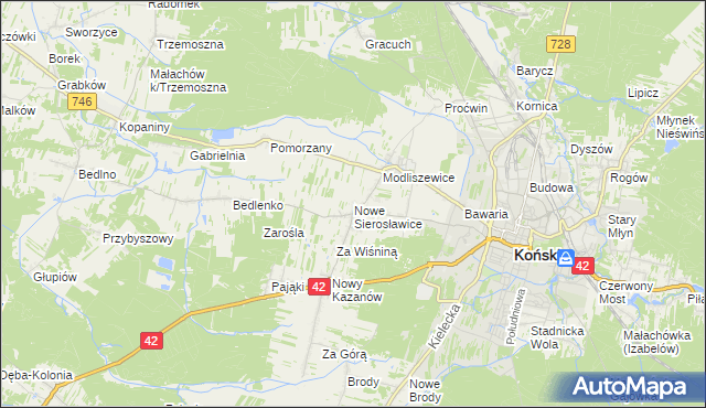 mapa Nowe Sierosławice, Nowe Sierosławice na mapie Targeo