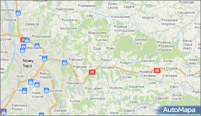 mapa Paszyn, Paszyn na mapie Targeo