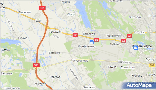 mapa Przeźmierowo, Przeźmierowo na mapie Targeo