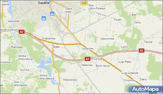 mapa Ujrzanów, Ujrzanów na mapie Targeo